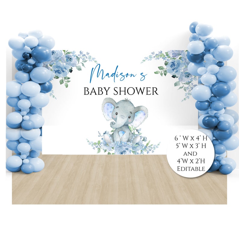 Elephant Baby Shower Backdrop
