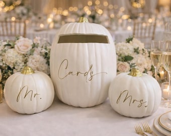 Fall Card Box, Wedding Décor, Pumpkin Wedding Card Box