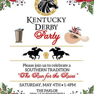 Kentucky Derby Invitation, Instant Download