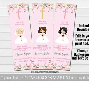 Matching First Communion Bookmarks