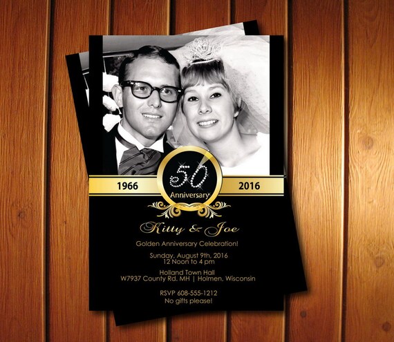 Photo Anniversary Invitation, Photo 50th Anniversary Invitations, Wedding Anniversary Party Invite Il_570xn