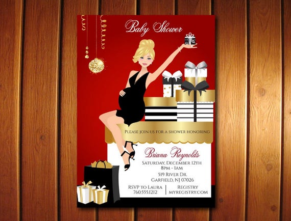 Holiday Baby Shower Invitation - Printable Christmas Baby Shower Invitation - Holiday Party Invitation Il_570xn