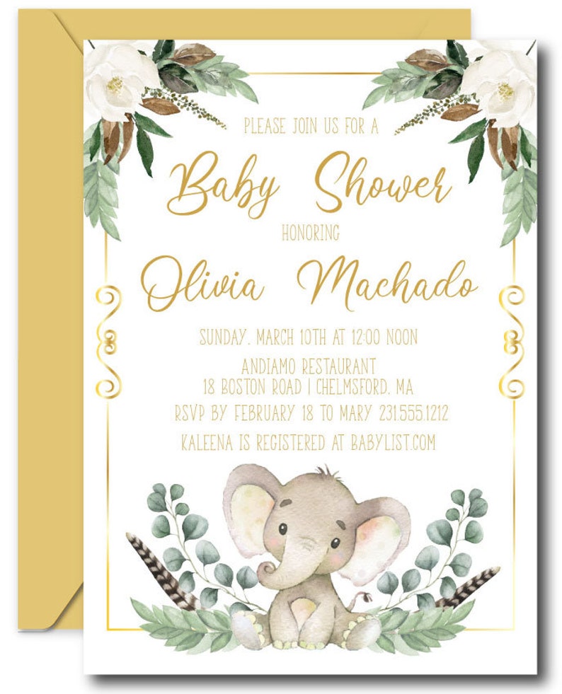 Gender Neutral Elephant Baby Shower Stickers Various Sizes Etsy