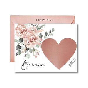 Dusty Rose Bridesmaid Proposal Scratch Off Card