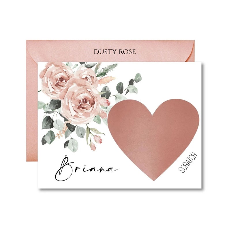 Dusty Rose Bridesmaid Proposal Scratch Off Card