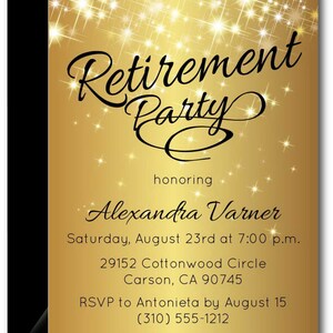 Gold Retirement Party Invitation