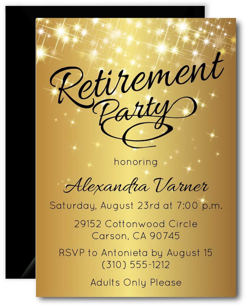 Gold Retirement Party Invitation