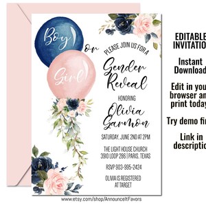 Matching Gender Reveal Invitation