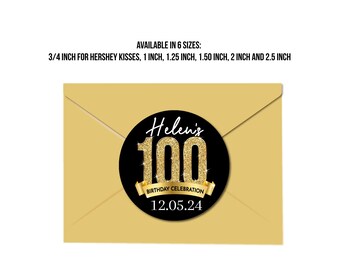 100th Birthday Wine Labels - Set Of 6 Funny Wine Bottle Stickers For 100th Birthday Party Decorations & Gifts - View #2