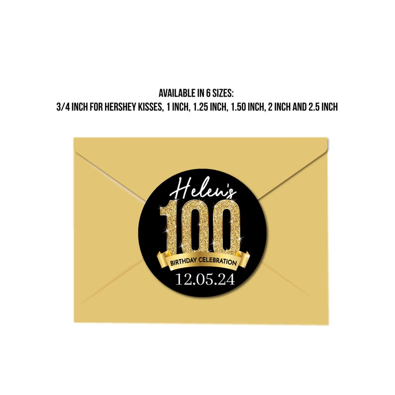 Matching 100th Birthday Stickers