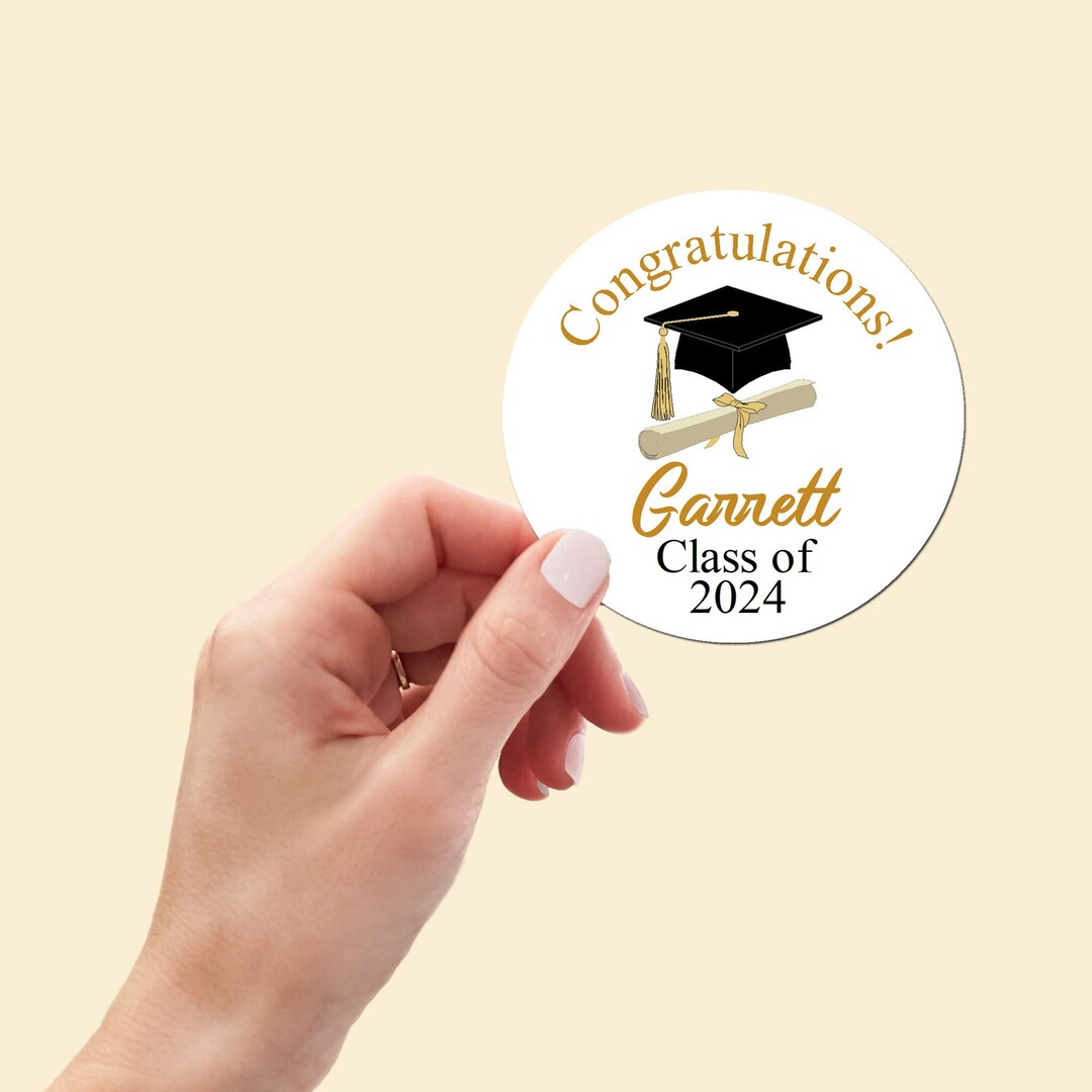 Gold Graduation Stickers Graduation Kisses Labels Class of - Etsy