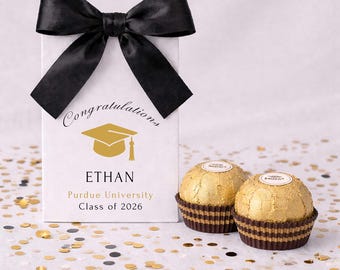 Graduation Candy Favor – Ferrero Rocher Chocolate Gift with Personalized Graduation Box