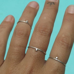 Midi Rings // Dainty Sterling Silver Stacking Layering Rings // Handmade Minimal Rings