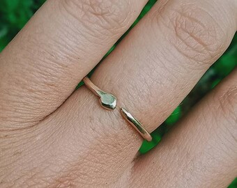 SALE // Serpent Solitaire // Dainty Snake Head Brass Ring // Handmade Bronze // Adjustable Minimal // Midi Ring // Knuckle Ring