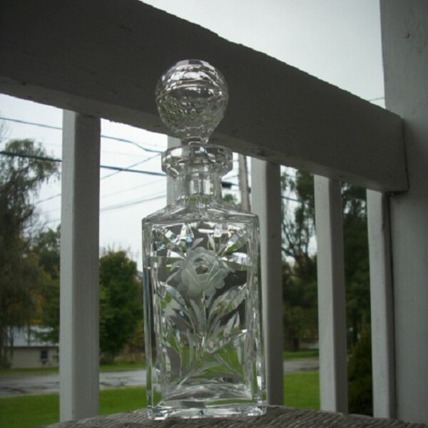 Etched Glass Decanter