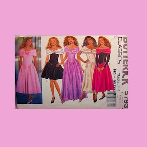 Butterick 5793 Fancy Dress Pattern Off The Shoulder Drape Size 6 to 12 Prom Dress Pattern Factory Folded Uncut