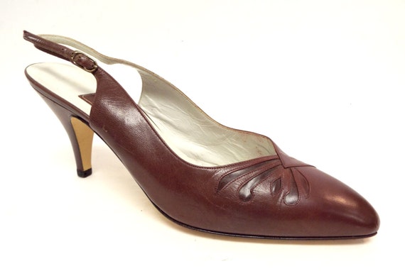 burgundy slingback pumps
