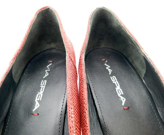 VIA SPIGA Size 8 Dark Red Pinhead Suede Heels Pum… - image 4