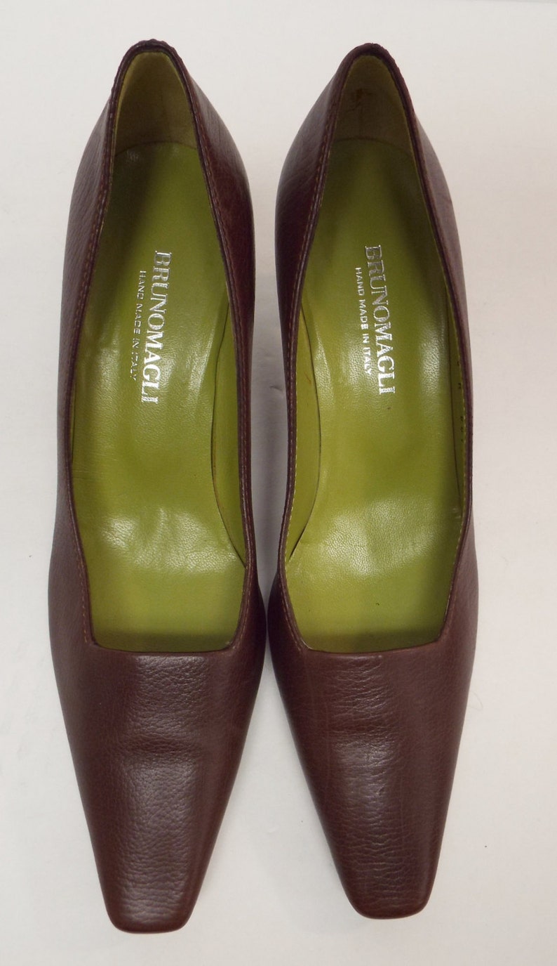 Vintage BRUNO MAGLI Brown Size 8 1/2 Leather Heels Pumps Shoes - Etsy