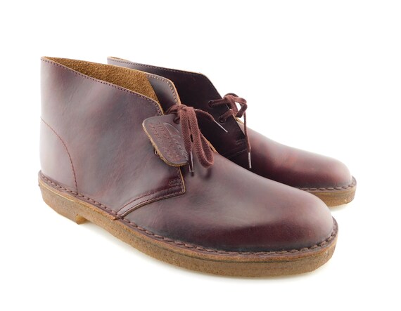 Clarks desert top boots wine