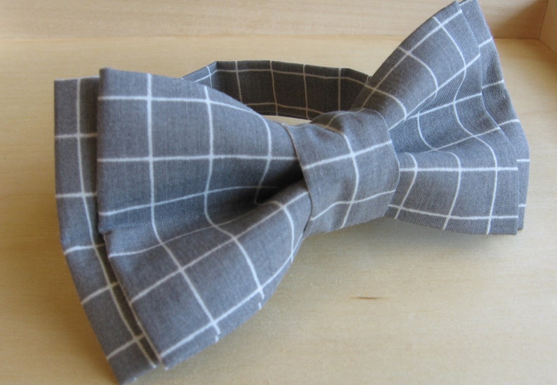 Easter Bow Tie Grey Plaid Bow Tie Childrens Grey Plaid Bow Tie Etsy