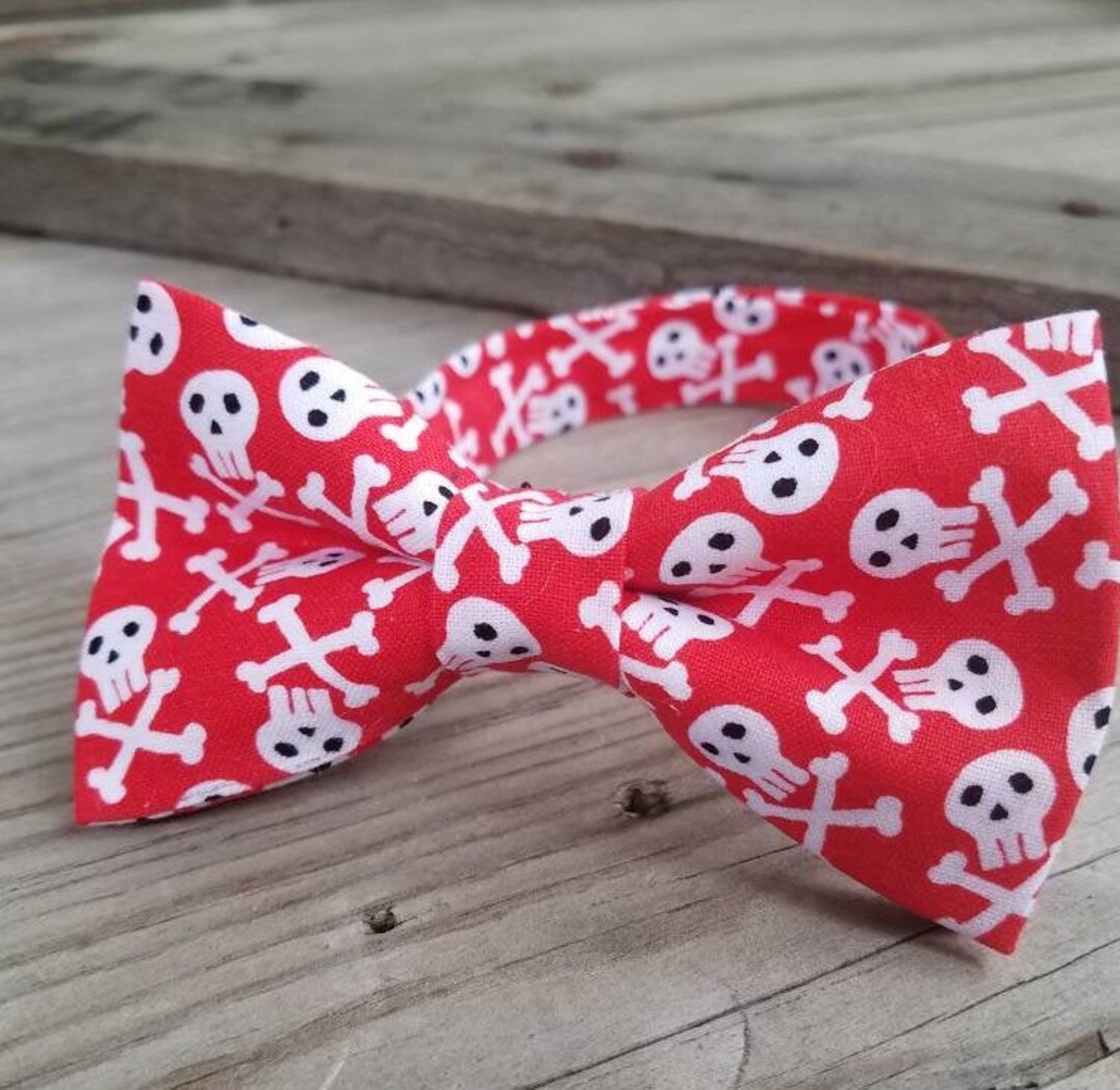 Childrens Skull Bow Tie Children Red Bow Tie Father Son Bow Etsy
