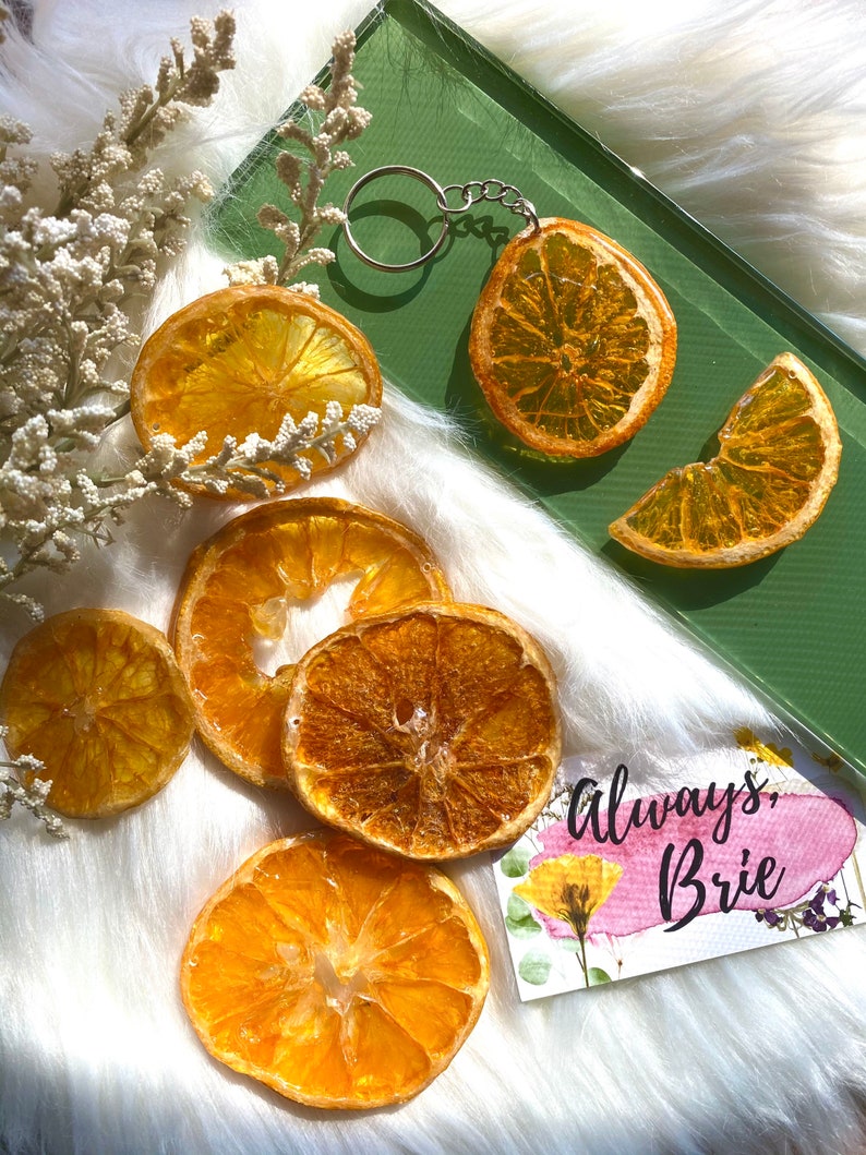 Orange Slice Keychain Orange Keychain Fruit Keychain Dried Etsy