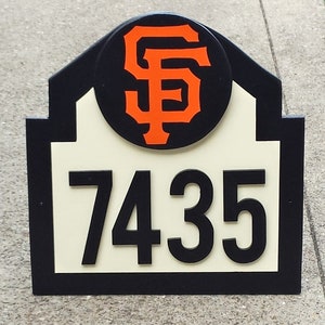 SAN FRANCISCO GIANTS Address Sign Custom Made with Your Address / Giants Birthday House Warming Gifts Gifts / Giants Baseball Decor image 5