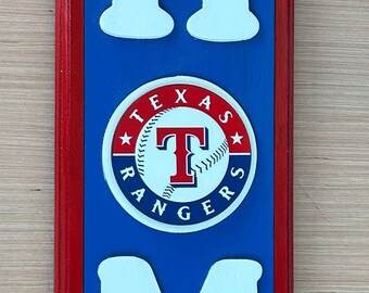 TEXAS RANGERS 'HOME" Wood Decor Sign |  Texas Rangers Gifts | Texas Rangers  Decor  -  Great House Warming / Birthday Gift!