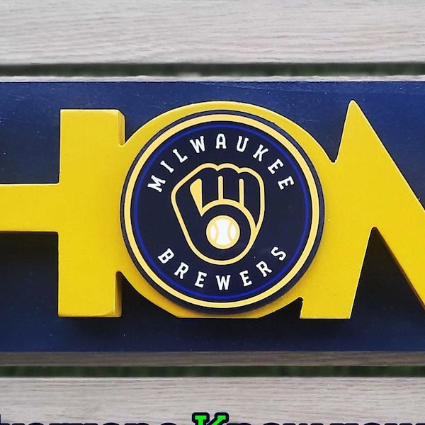 Milwaukee Brewers "HOME" Wood Decor Sign | Milwaukee Brewers Gifts | Brewers Fan - Great House Warming / Birthday Gift