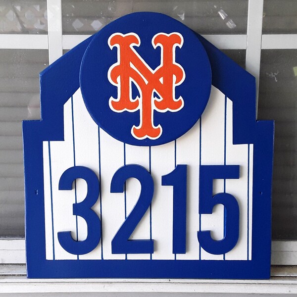 NEW YORK METS Address Sign Custom Made with Your Address / Mets Birthday Gift / House Warming Gifts / Mets Baseball Decor