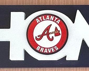 ATLANTA BRAVES  "HOME" Wood Decor Sign | Atlanta Braves Gifts | Braves Fan - Great House Warming / Birthday Gift