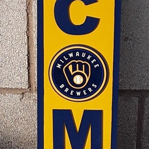 Milwaukee Brewers &quot;WELCOME&quot; Wood Sign / Brewers Gift / Brewers House Warming Gift / Brewers Birthday Gift / Brewers Decor  (FREE SHIPPING)