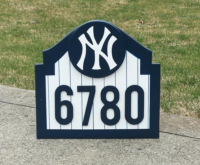 NEW YORK YANKEES Address Sign Custom Wood Decor New York - Etsy