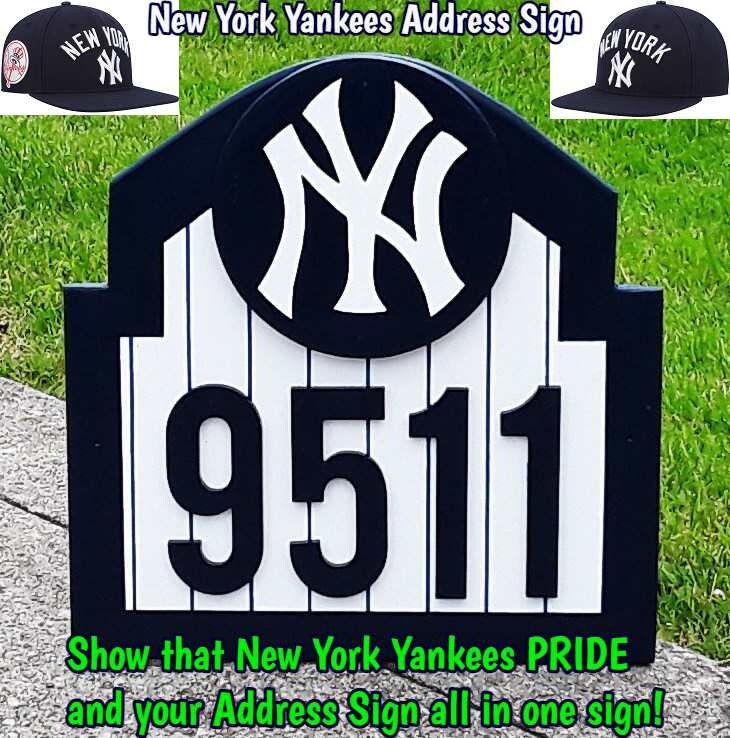 New York Yankees Personalized MLB Outdoor Address Sign  New York YANKEES Address Sign for your home (with your address) NEW! main image 2