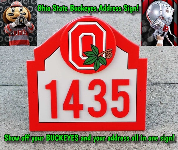 OHIO STATE Buckeyes Address Sign Custom Made Wood Decor Sign Ohio