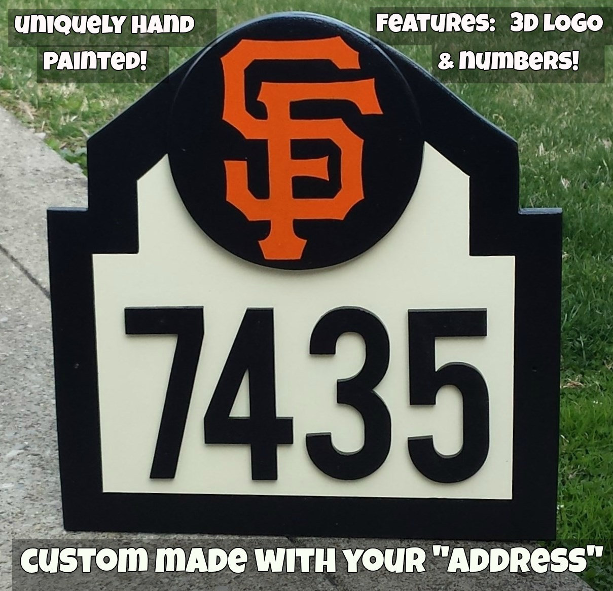 Office SAN FRANCISCO GIANTS  Address Sign Custom Made with Your Address for Home Apartment Wood Decor Sign