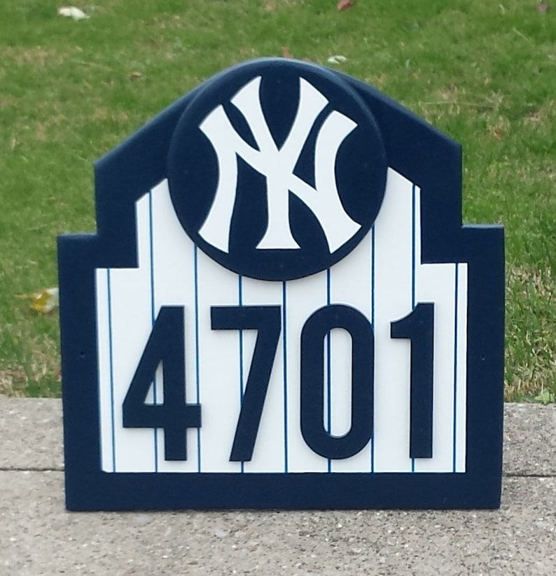NEW YORK YANKEES Address Sign Custom Wood Decor New York Etsy