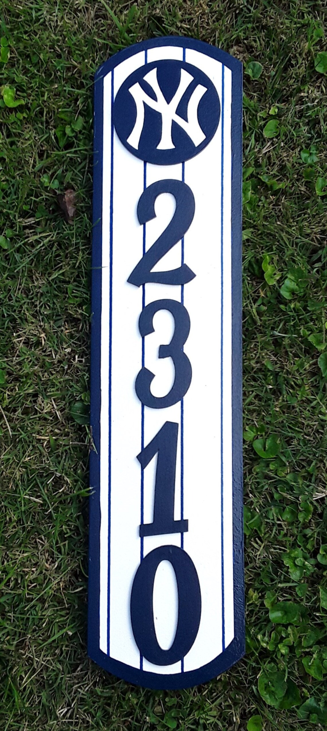 NEW YORK YANKEES Address Sign Vertical Style Wood Etsy