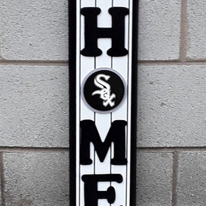 Chicago White Sox "HOME" Wood Decor Sign | Chicago White Sox Gifts | White Sox Fan - Great House Warming/First Home Gift! bild 2