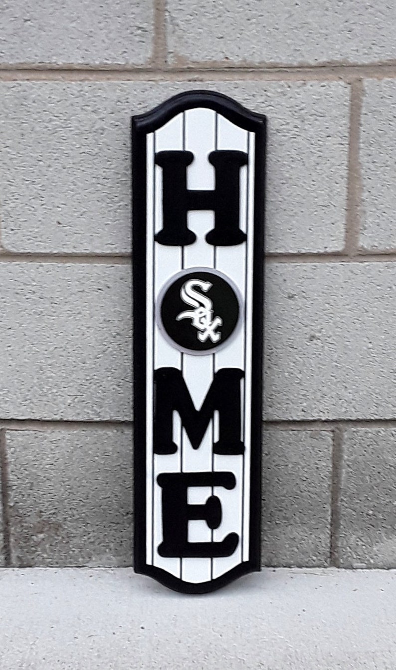 Chicago White Sox "HOME" Wood Decor Sign | Chicago White Sox Gifts | White Sox Fan - Great House Warming/First Home Gift! bild 2