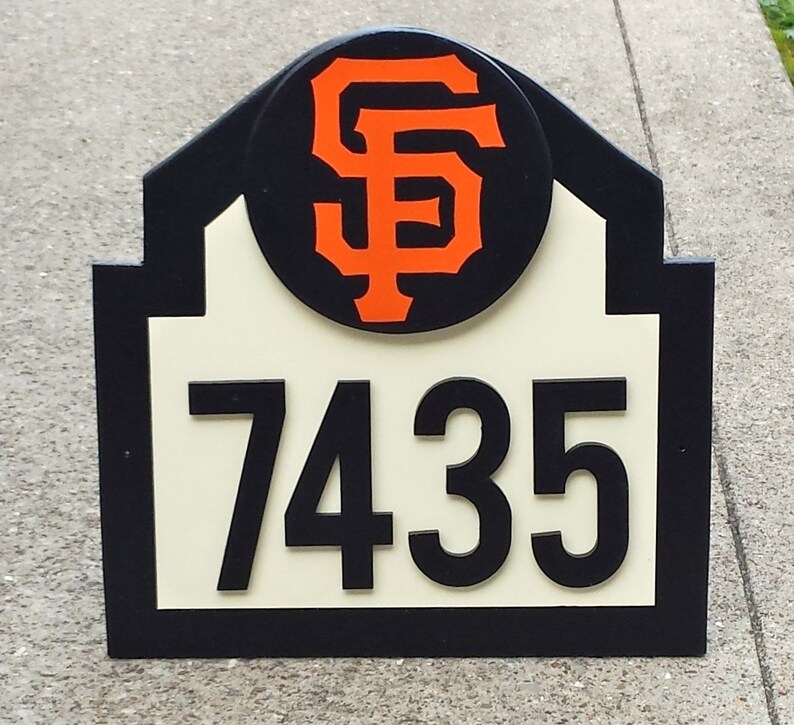 SAN FRANCISCO GIANTS Address Sign Custom Made with Your Address / Giants Birthday House Warming Gifts Gifts / Giants Baseball Decor image 5