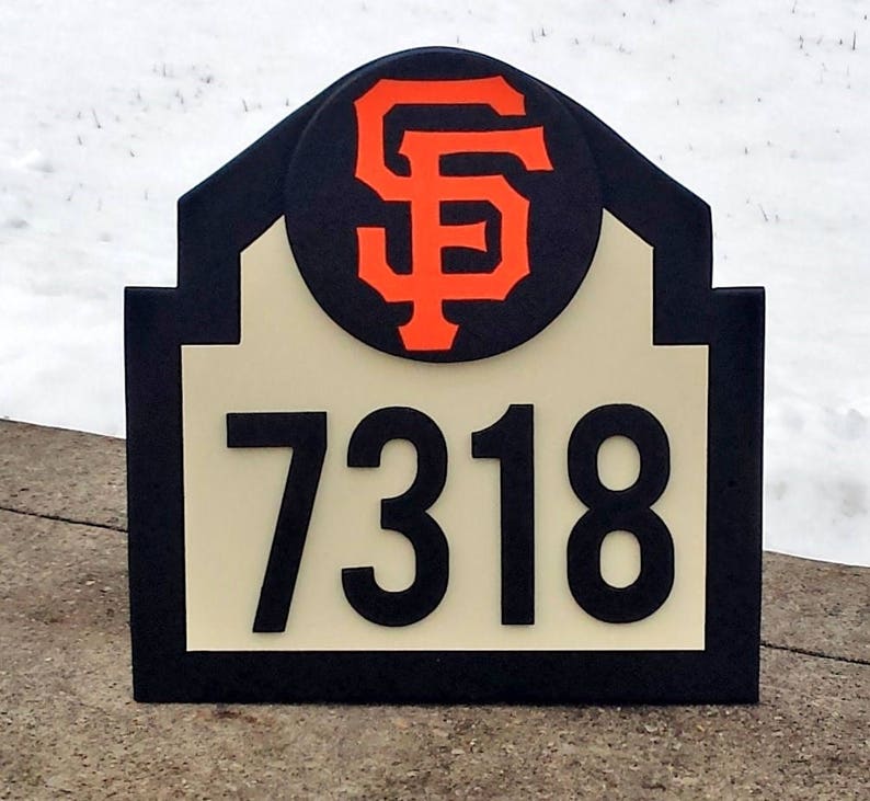 SAN FRANCISCO GIANTS Address Sign Custom Made with Your Address / Giants Birthday House Warming Gifts Gifts / Giants Baseball Decor image 3