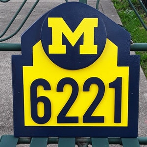 Michigan Wolverines Address Sign Custom Made with Your Address / Michigan Birthday House Warming Gifts Gifts / Decor