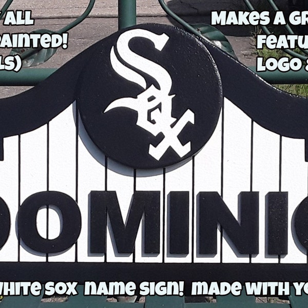 Chicago White Sox Name Sign Custom Made Wood Decor Sign | Chicago White Sox Gifts | Chicago White Sox Fan