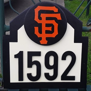 SAN FRANCISCO GIANTS Address Sign Custom Made with Your Address / Giants Birthday House Warming Gifts Gifts / Giants Baseball Decor image 2
