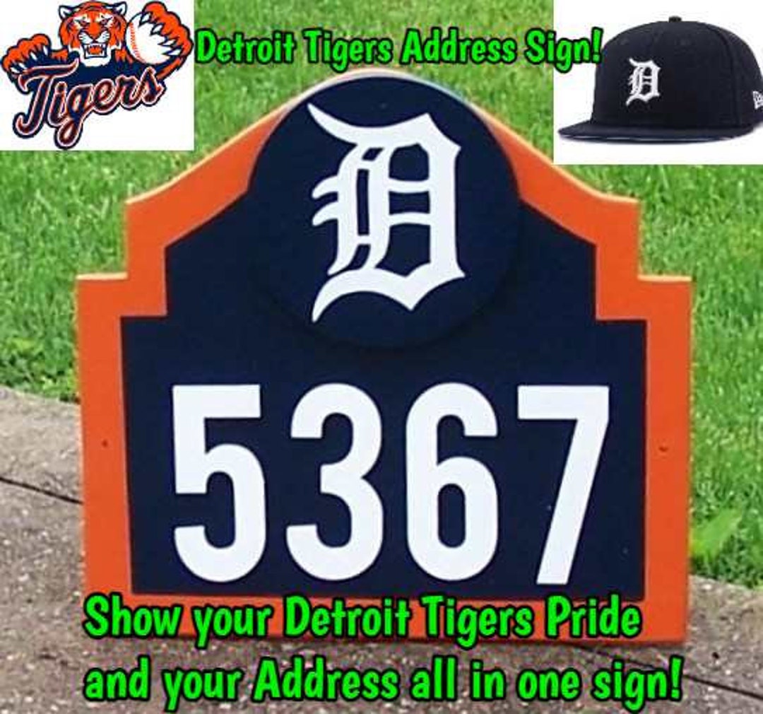 DETROIT TIGERS Address Sign Custom Made for Home, Apartment, Office