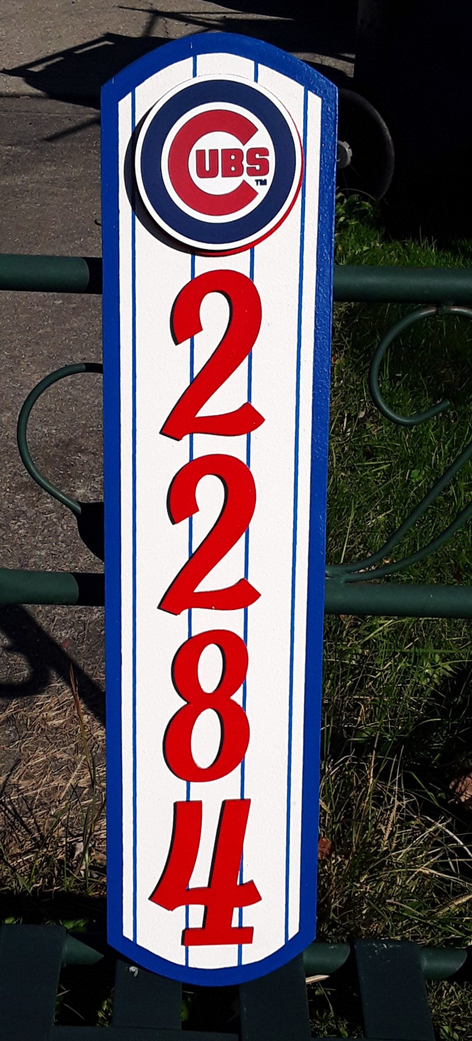 CHICAGO CUBS Address Sign Vertical Style. Made with Etsy