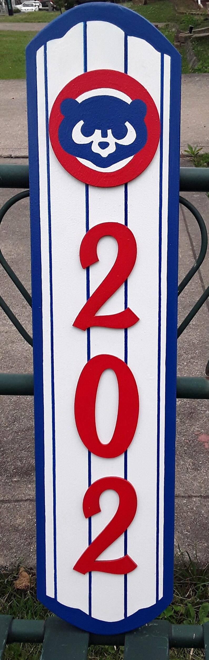 CHICAGO CUBS Address Sign Vertical Style Wood Etsy