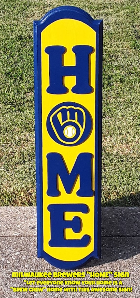 Milwaukee Brewers  "BREWERS HOME" Wood Decor Sign | Milwaukee Brewers Gifts | Milwaukee Brewers
